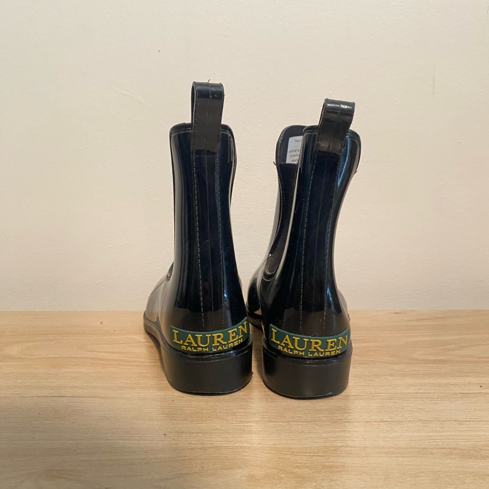 Lauren Ralph Lauren Women’s Black Rubber Rain Boots Women 6 - Picture 4 of 9